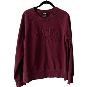 The North Face Crew Neck Embroidered Logo Casual Pullover Sweatshirt Red L